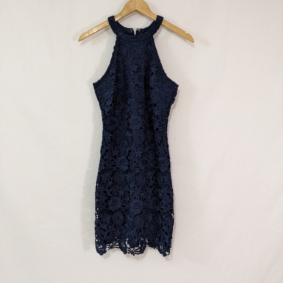 Lulu's Love Poem Blue Guipure Lace Mini Dress - Picture 3 of 12